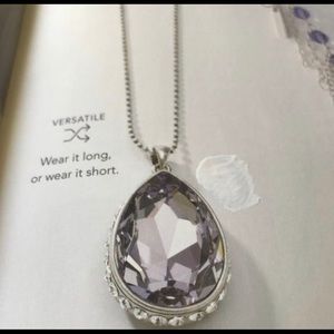 Touchstone crystal amethy drop necklace